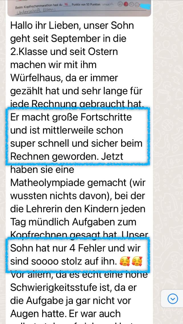 Elternstimme: Erfahrungsbericht zur Würfelhaus-Methode
